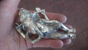 Ganesha Reclining Silver colour