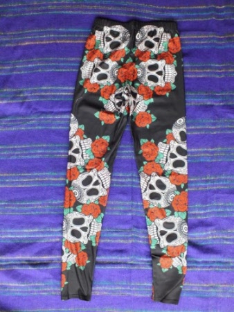 red rose and skull tights