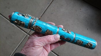 Incense Storage container with turquoise